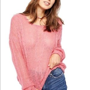 Free People Bubblegum Barbie Pink Alpaca Angel Soft Knit Sweater